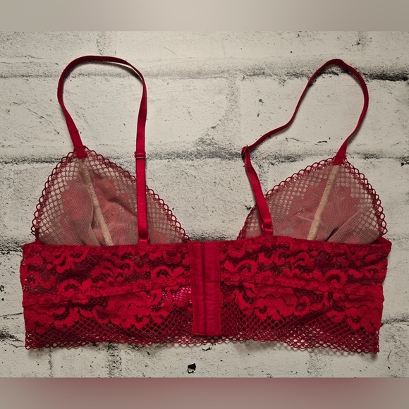 La Senza Red Lace Longline Bralette Underwire Sheer Size M - Picture 6 of 13